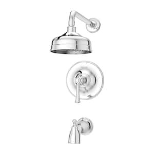 Tisbury 1-Handle Tub and Shower Faucet Trim Kit in Polished Chrome (Valve Not Included)