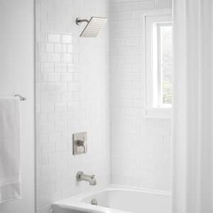 Modern Single-Handle 1-Spray Tub and Shower Faucet in Brushed Nickel (Valve Included)
