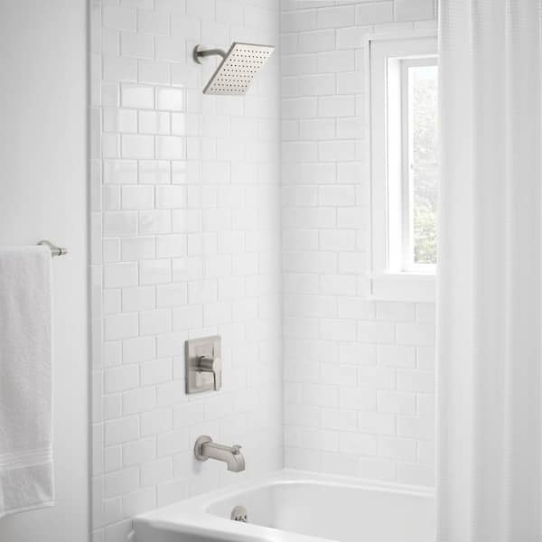 Modern Single-Handle 1-Spray Tub and Shower Faucet 1.8 GPM in Brushed Nickel (Valve Included)