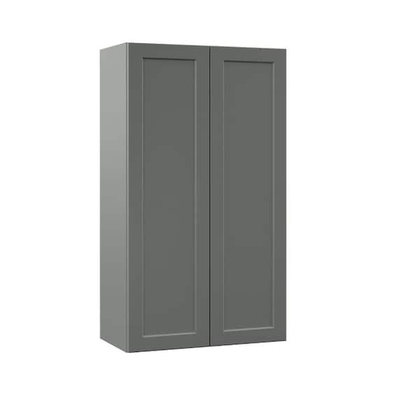 Hampton Bay Designer Series Melvern Storm Gray Shaker Assembled Wall Kitchen Cabinet (24 in. x 42 in. x 12 in.)