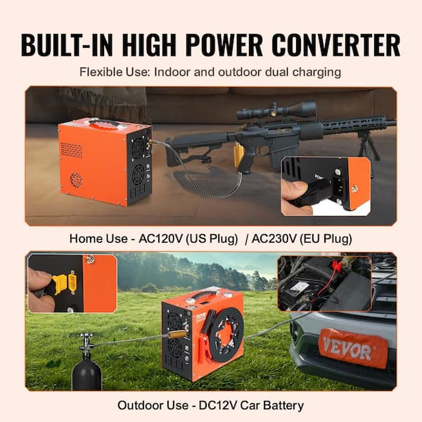 VEVOR 0.26 Gal. Portable Gas PCP Air Compressor 4500 PSI/30 VEVOR 0.26 Gal. Portable Gas PCP Air Compressor 4500 PSI/30