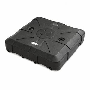 350 lb. Fillable Square HDPE Offset Cantilever Patio Umbrella Base in Black, Sand and Water Filled