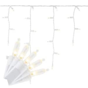 200-Count Smooth Mini LED Warm White Super Bright Constant On Christmas Icicle-Lights