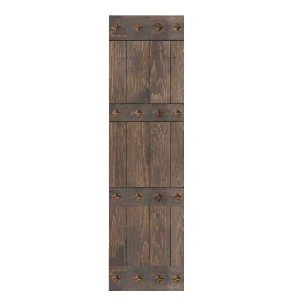 Smoky Gray Solid Wood Mid-Century Modern 24" x 84" Barn Door Slab