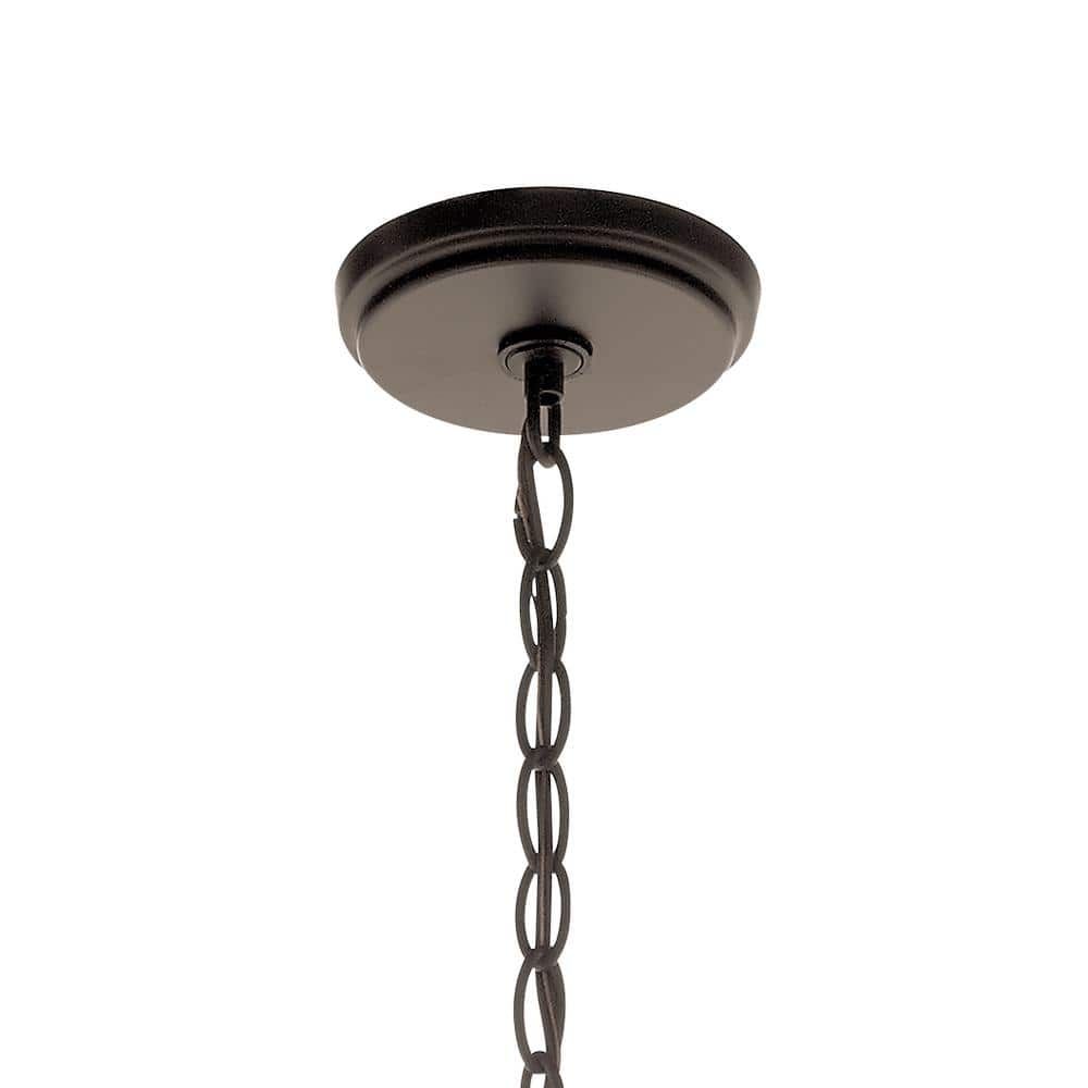 Armida 25" Distressed Bronze 5-Light Chandelier with Etched Glass Shades