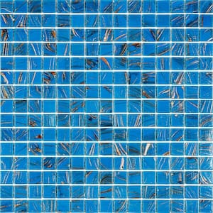 Celestial Glossy Rich Electric Blue 12 in. x 12 in. Glass Mosaic Wall and Floor Tile (20 sq. ft./case) (20-pack)