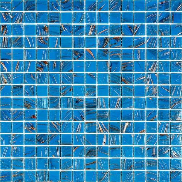Apollo Tile Celestial Glossy Rich Electric Blue 12 in. x 12 in. Glass Mosaic Wall and Floor Tile (20 sq. ft./case) (20-pack)