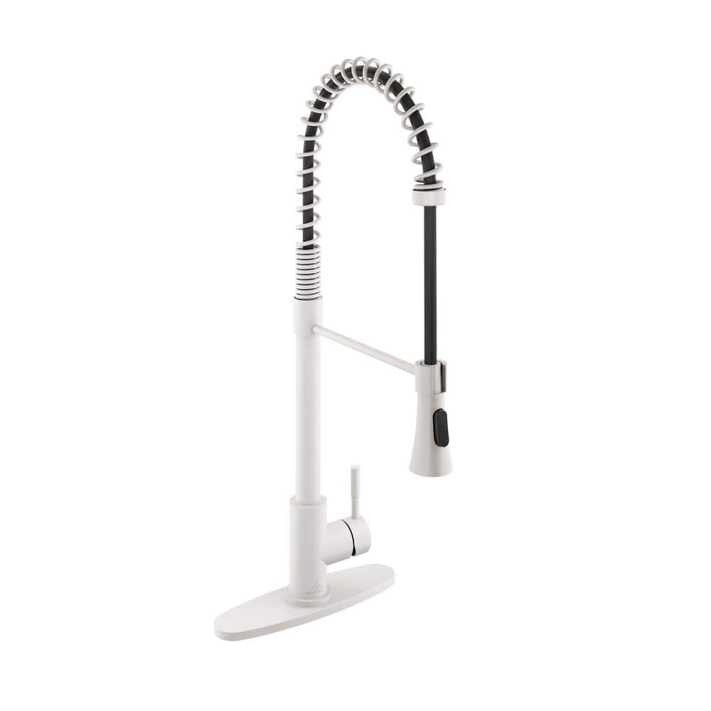 Single Handle Spring Pull Down Sprayer Kitchen Faucet in Brushed Nickel with Dual-Function Sprayhead and Deckplate price history on PriceWatchPro
