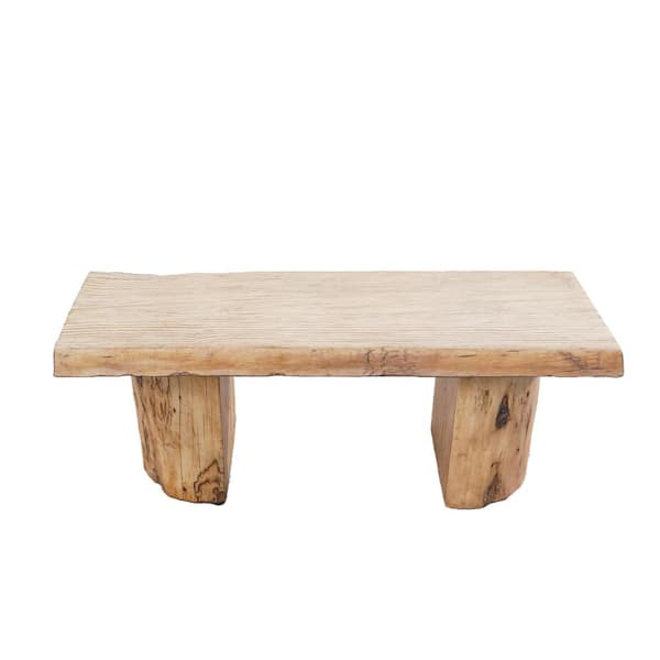 W47. 6 in. Outdoor Terrafab Coffee Table With Faux Wood Finish