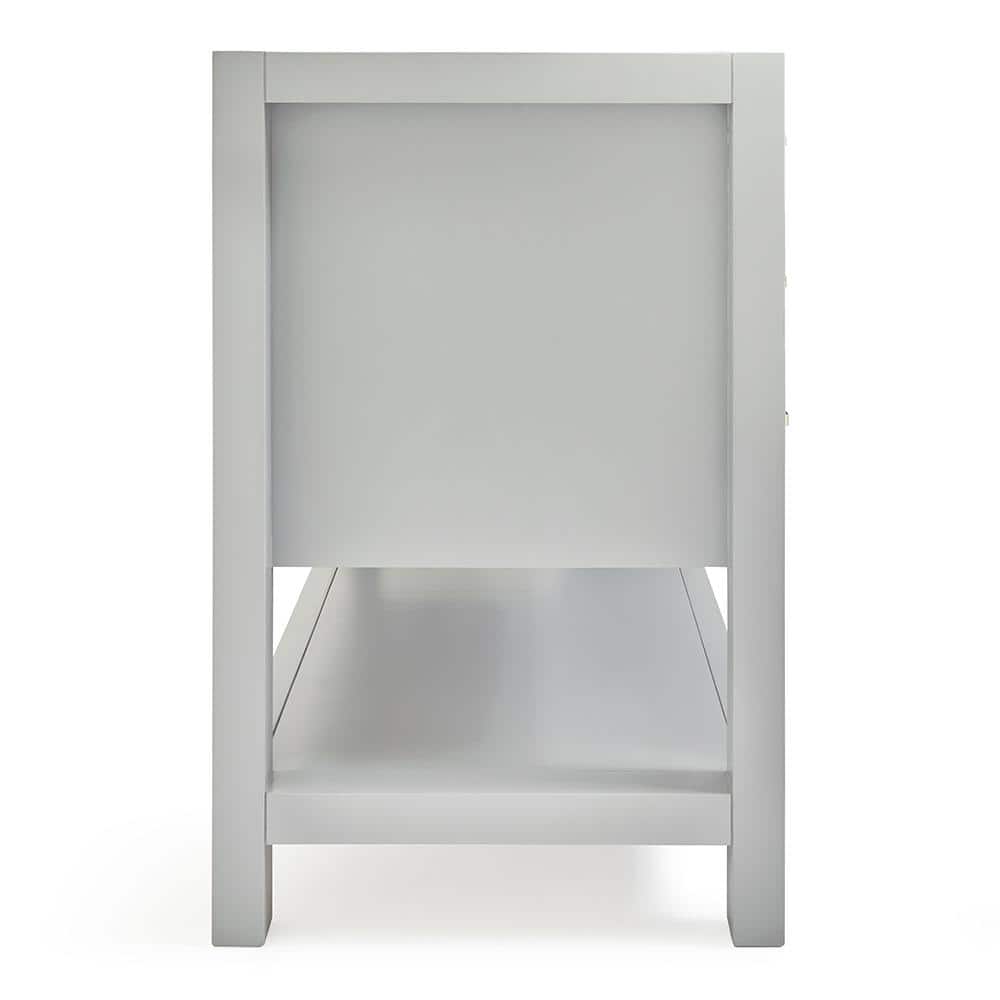 Gray Solid Wood 42'' Single Freestanding Bathroom Vanity Base