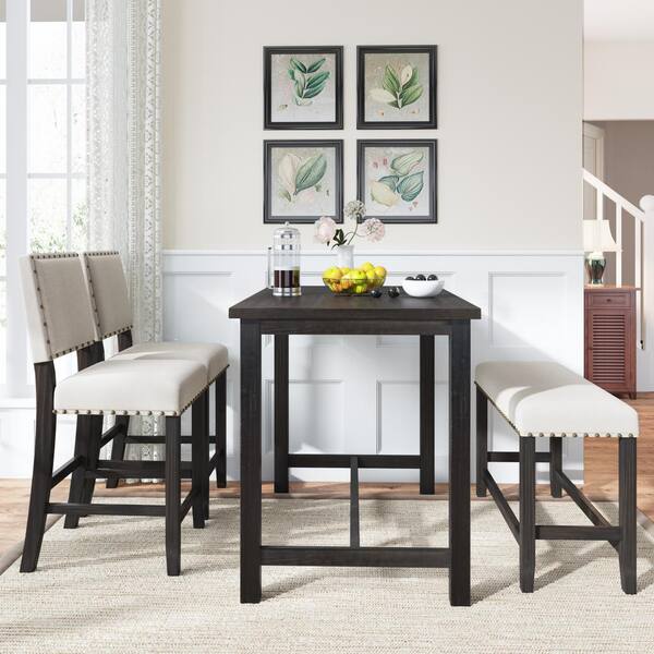 2 chairs and bench table set