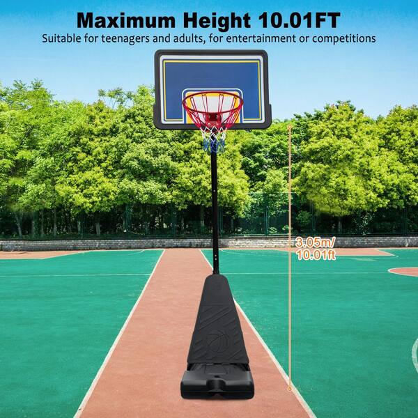 Sudzendf Blue 38.97 in. W Portable Basketball Hoop with