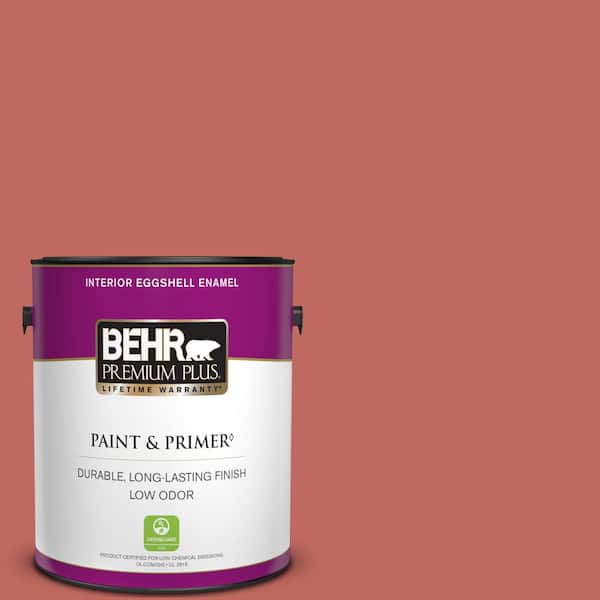 BEHR PREMIUM PLUS 1 gal. Home Decorators Collection #HDC-CL-10 Tapestry Red Eggshell Enamel Low Odor Interior Paint & Primer