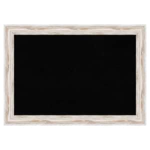 Alexandria Whitewash Wood Framed Black Corkboard 41 in. W. x 29 in. Bulletin Board Memo Board