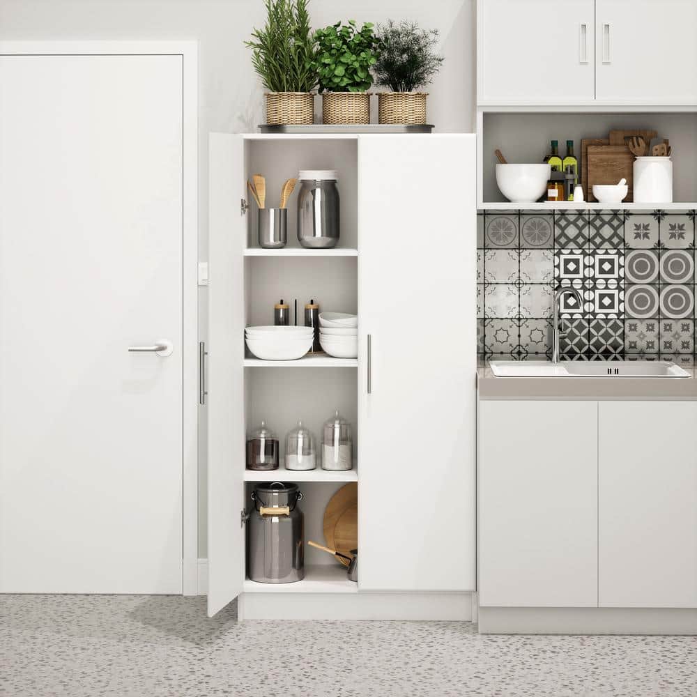 Elite 32" White Laminate Freestanding Storage Cabinet