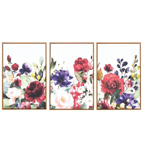 Framed Wall Art Set of 3 Pressed Flower Frame Hanging Floral Décor 812  Inches &160 