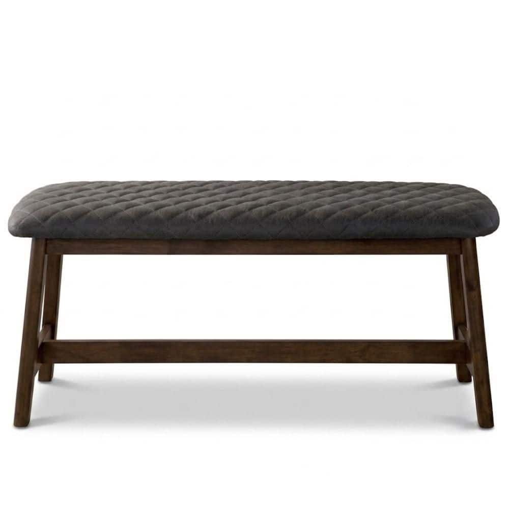 Beekoh 15.75 in. Dark Walnut/Gray Entryway Bedroom Backless Bench with Quilted Diamond Stitching, Padded Seat price history on PriceWatchPro