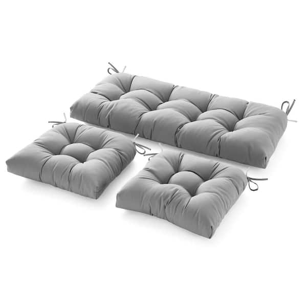 BLISSWALK Deep Seat High Back Chair Cushions Outdoor Replacement Patio Seating Cushions, Seat 24 in. L x 24 in. W x 6 in. H, Grey