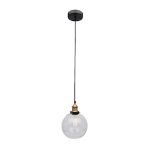 1-Light Grey Pendant with Glass Shade