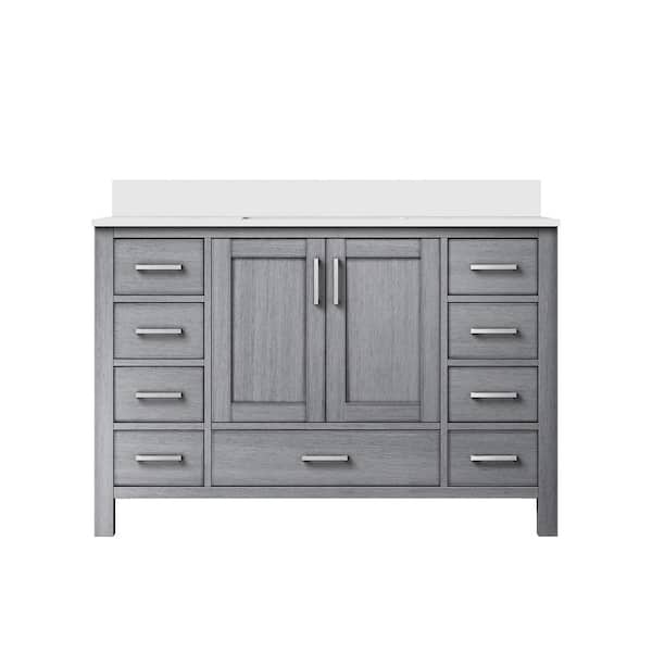 Jacques 48 in. W x 22 in. D Distressed Grey Bath Vanity with Cultured Marble Top