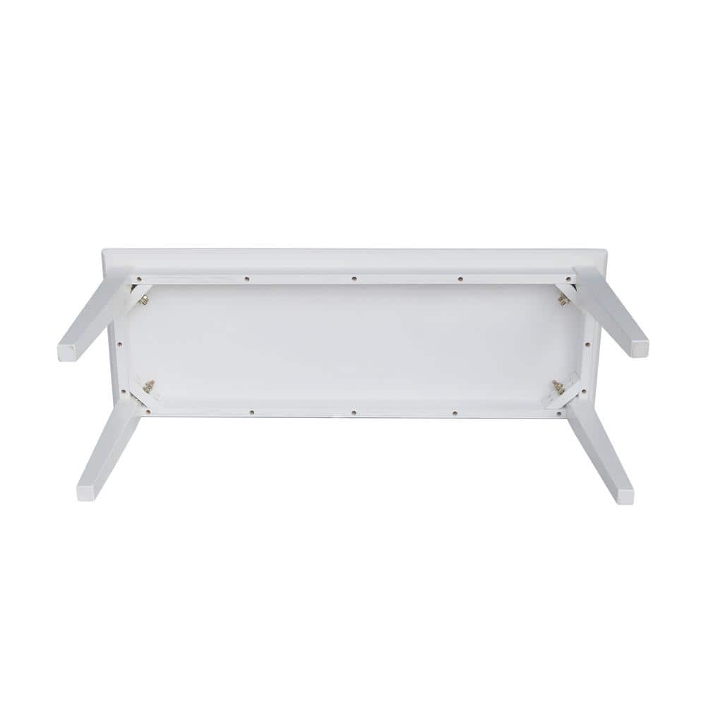 White Solid Wood Shaker Style Storage Bench