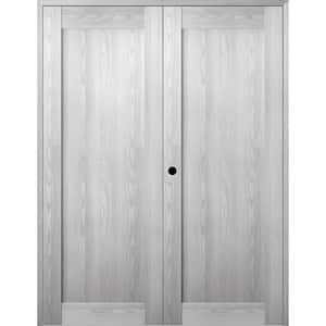 48 in. x 80 in. Right Hand Active Ribeira Ash Wood Composite Double Prehung Interior Door