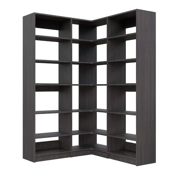 Alto Collection 66.75 in. W Grey Wall Mounted 2-Shelf Towers and Corner Shelf Tower Wood Closet System