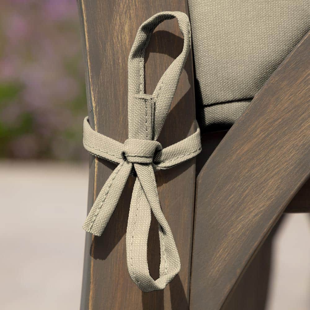 Tan Polyester Outdoor Seat Cushion with Ties
