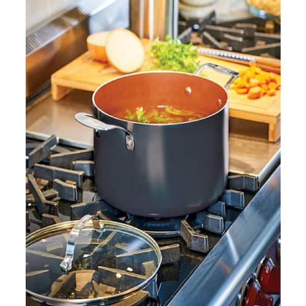 Gotham® Pasta Pot  The New Non-Stick Pasta Pot With Glass Lid and
