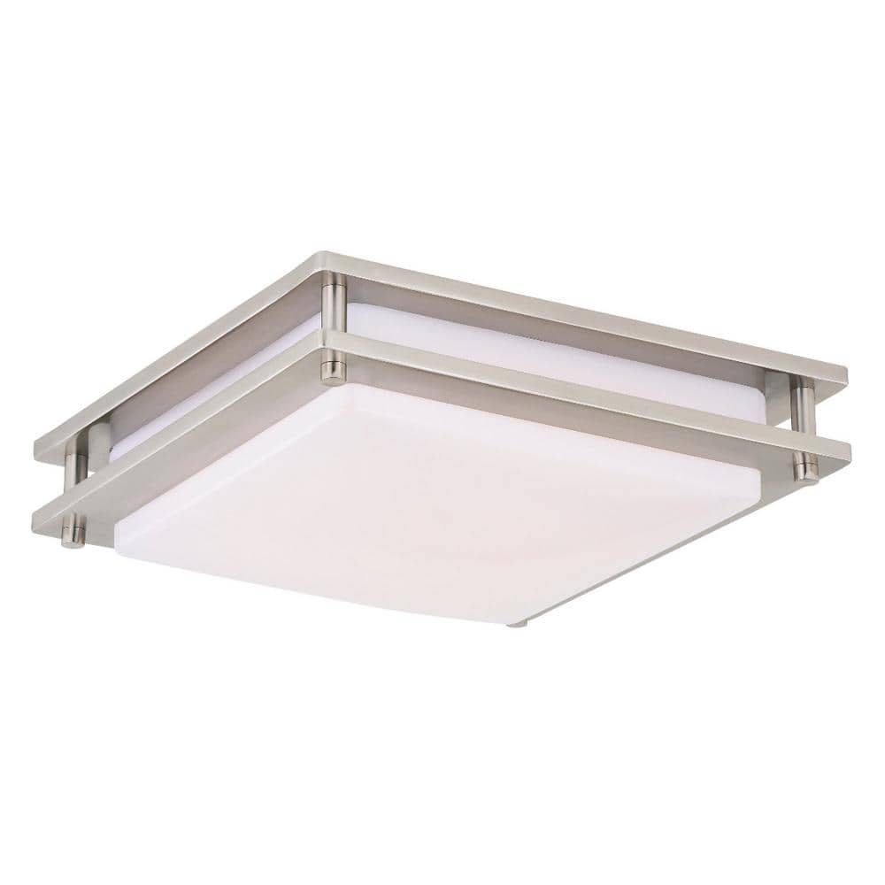 AMAX LIGHTING JR Cool White 16 in. Brushed Nickel LED Flush Mount LED ...