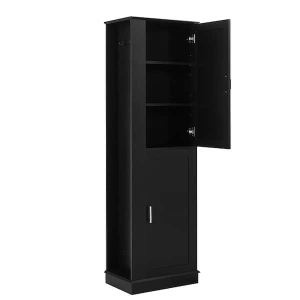 Harper & Bright Designs Black 68 in. H Storage Cabinet with Two