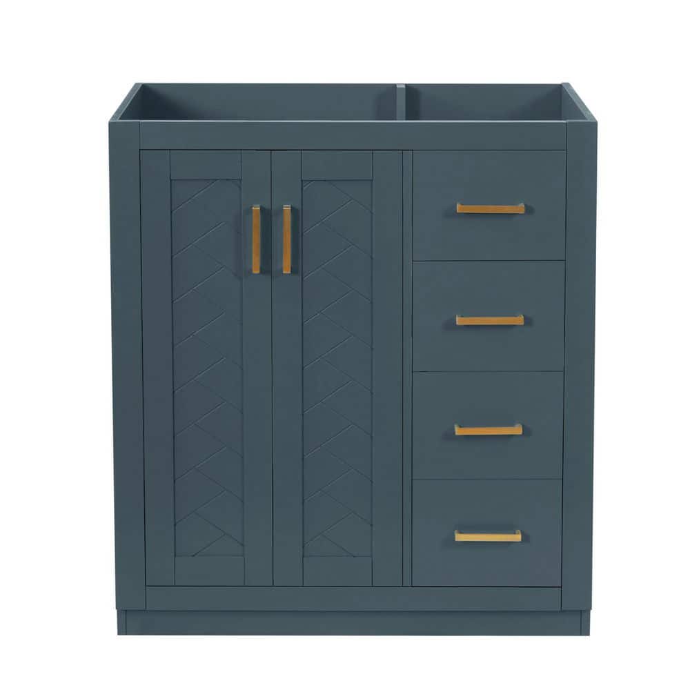 29.50 in. Bath Vanity Cabinet without Top in Blue Unassembled, Contains 3 Drawers & Soft Closing Doors price history on PriceWatchPro