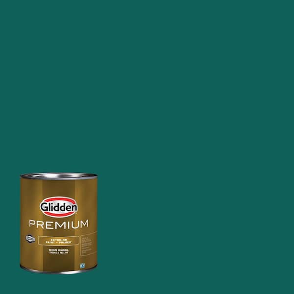 Glidden Premium 1 qt. PPG1142-7 Empress Teal Satin Exterior Latex Paint
