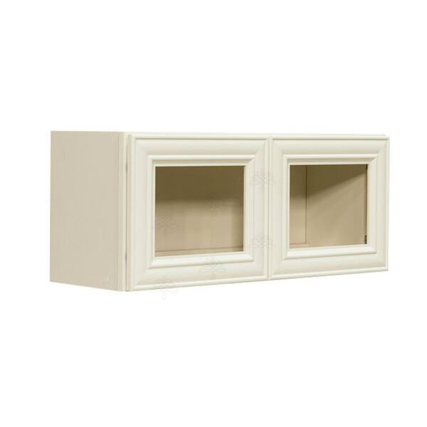 LIFEART CABINETRY Princeton Assembled 30 in. x 15 in. x 12 in. Wall Mullion Door Cabinet with 2-Door in Off-White