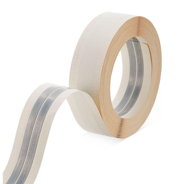 2 in. x 150 ft. Beige Reinforced Corner Metal Drywall Joint Tape for Wall Crack Repair Tool (1-pack)﻿