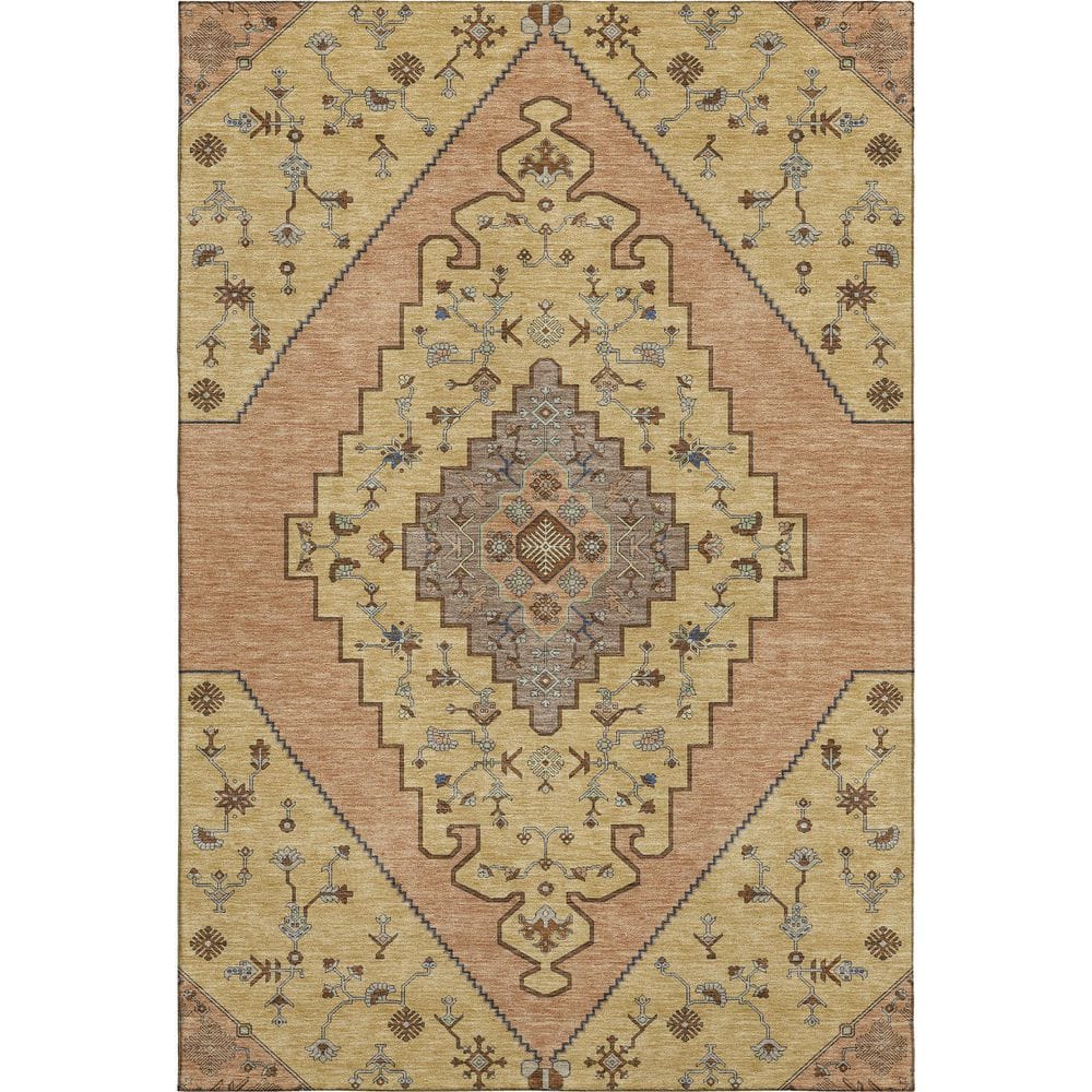 Mayfield Premium Machine Washable Abstract AMF2472 Gold 9 ft. x 12 ft. Area Rug price history on PriceWatchPro