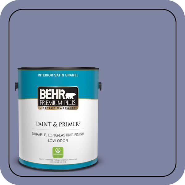 BEHR PREMIUM PLUS 1 gal. #S540-5 Velvet Curtain Satin Enamel Low Odor Interior Paint & Primer