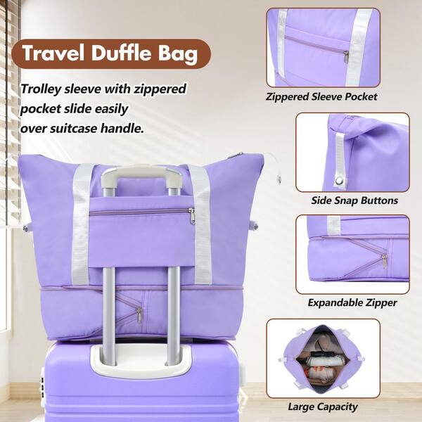 ルームウェア・パジャマ MARSJUN room no.110 Clover slip purple Merax 3-Piece Purple ABS Hardshell Double Spinner 24in