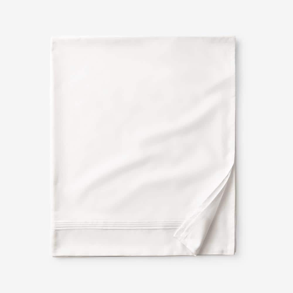 Legends Hotel Cream Solid 600-Thread Count Egyptian Cotton Sateen King Flat Sheet -  The Company Store, 50385A-K-CREAM