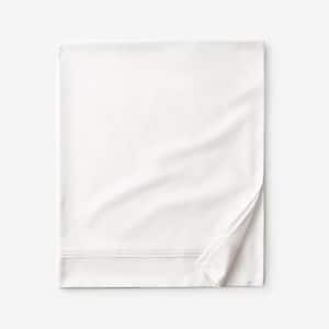 Legends Hotel Cream Solid 600-Thread Count Egyptian Cotton Sateen Twin Flat Sheet