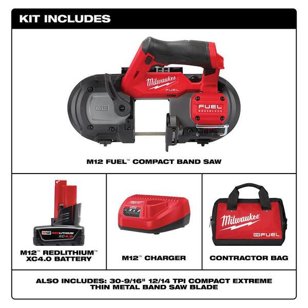 Milwaukee M12 FUEL 12V Lithium-Ion Cordless Compact Band Saw XC 
