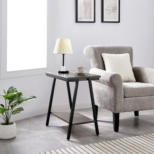 Leick Home Empiria 24 in. Gray Rectangle Wood Console Table With Decorative