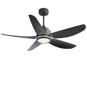 52" LED Time setting 3 Colors 6 Speeds Indoor Coffee Ceiling Fan with Remote Control