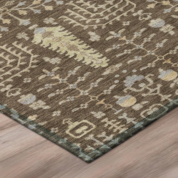 Chantille Machine Washable Indoor/Outdoor Abstract ACN3118 Chocolate 9 ft. x 12 ft. Area Rug