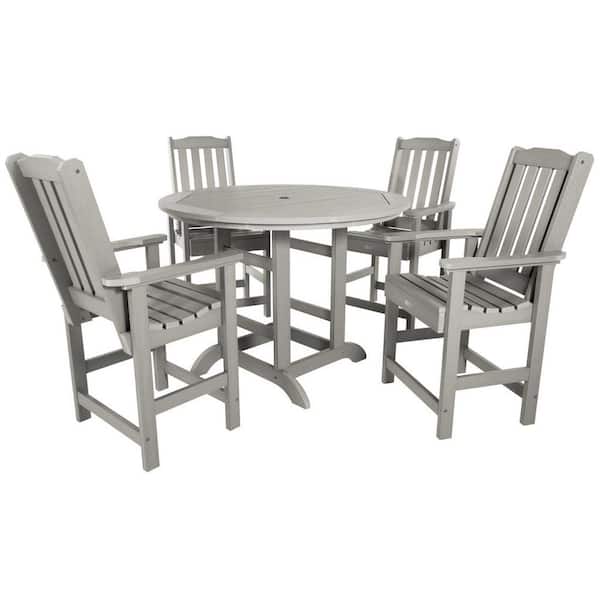 Highwood Lehigh Harbor Gray 5-Piece Plastic Outdoor Counter Height Dining Set in Harbor Gray (Set of 4)