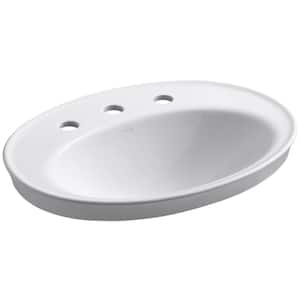 Serif 22-1/4 in. Drop-In Vitreous China Bathroom Sink in White with Overflow Drain