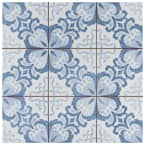 Harmonia Floral Lattice Blue 13 in. x 13 in. Ceramic Floor and Wall Tile (12.0 sq. ft./Case)