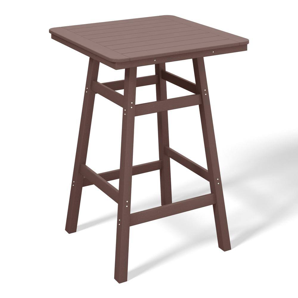 Laguna 30 in. Square HDPE Plastic All Weather Outdoor Patio Bar Height High Top Pub Table in Dark Brown price history on PriceWatchPro