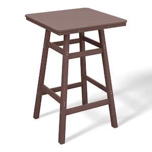 Laguna 30 in. Square HDPE Plastic All Weather Outdoor Patio Bar Height High Top Pub Table in Dark Brown