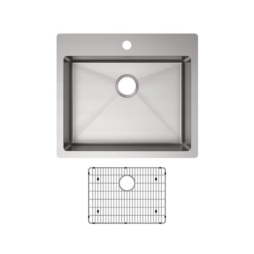 Elkay Crosstown Drop-In/Undermount Stainless Steel 25 in. 1-Hole Single  Bowl ADA Compliant Kitchen Sink with Bottom Grid ECTSRAD25226TBG1 - The  Home